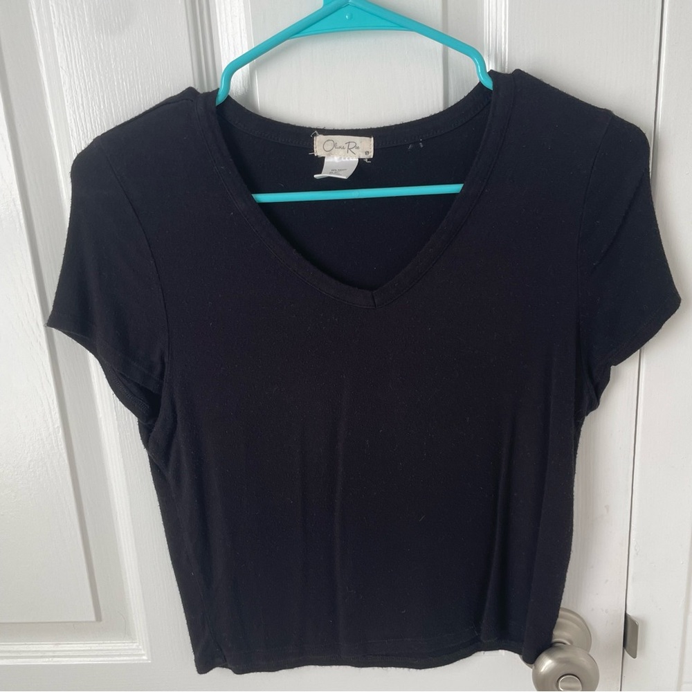 Olivia Rae Black Cropped Top Soft Material